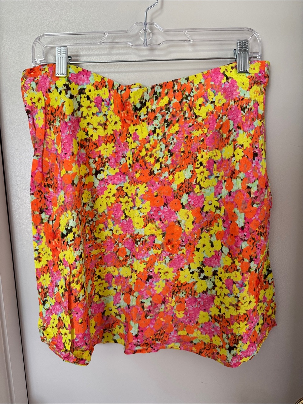 Nasty Gal Neon Floral Mini Skirt - Pink, Orange, Yellow